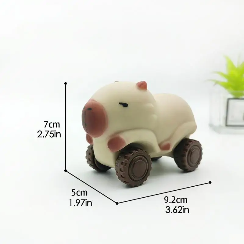 Capybara coche pellizco juguete Capybara mano juguete relajante con ruedas creativo portátil ventilación juguetes acogedor divertido pellizco juguete para niños adultos