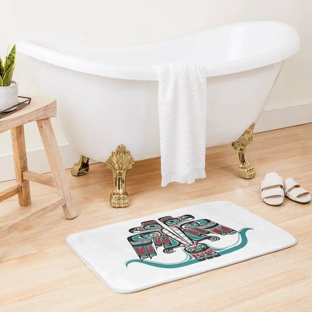 

Northwest Native Art Haida Tlingit Thunderbird Bath Mat Carpet Bathroom Bathrooms Accessories Novelties Bathroom Gadgets Mat