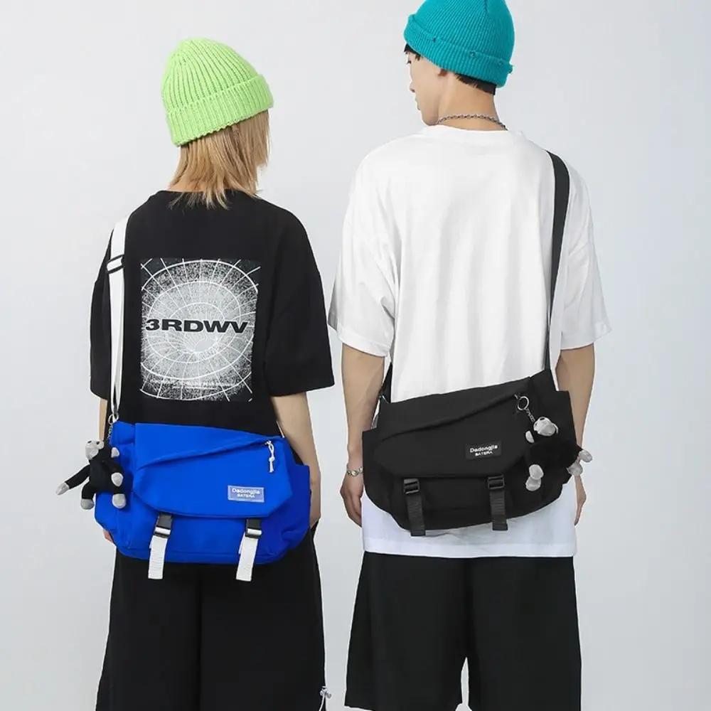 

Nylon Polyester Men Crossbody Bag Black White Blue Waterproof Storage Waist Bag Large Capacity Multifunctional Mobile Phone Bag