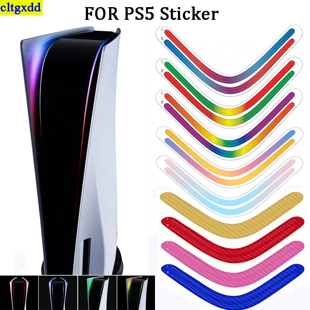 1Piece FOR PS5 console LED illuminated stickers Rainbow gradient light decals Console light strip decals Game accessories