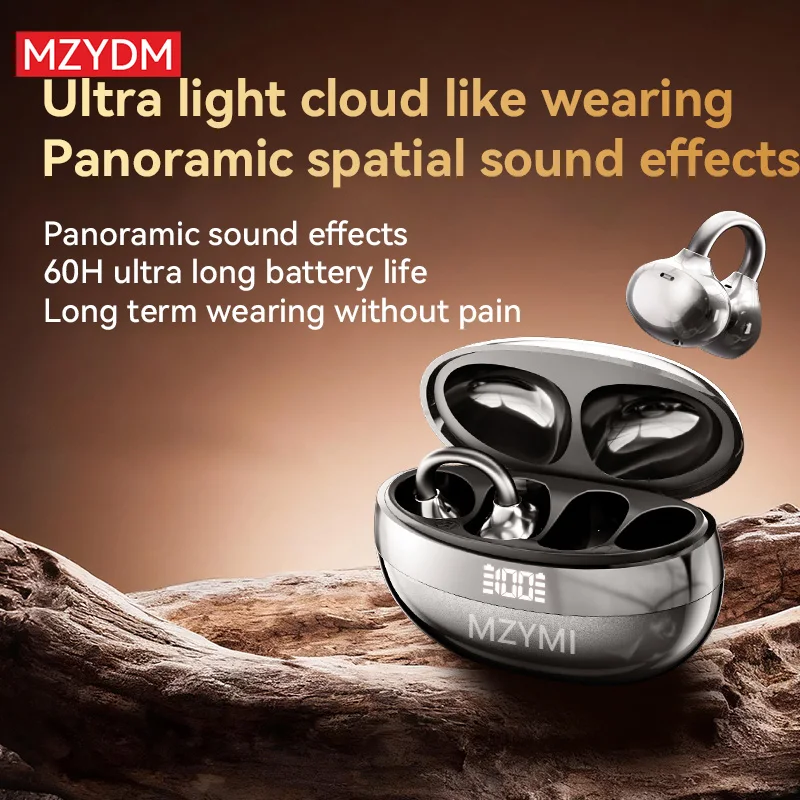 TWS Drahtlose Bluetooth V6.0 Kopfhörer IPX5 Wasserdichte Ohrbügel Ohrhörer HiFi Stereo Noise Reduction Ohrclip Kopfhörer mit Mikrofon