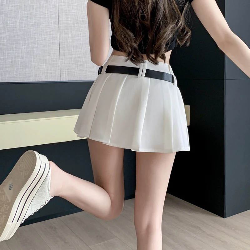 Y2K Irregular Pleated Mini Skirts Women High Waist Solid A Line Skirt Petite. Sexy. Korean Streetwear Casual Skirt