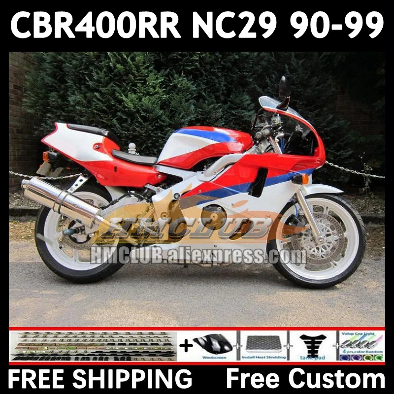 Bodywork For HONDA CBR400 CBR 400 RR 400RR 90 91 92 93 94 104No.37 CBR400RR NC29 1995 1996 red white 1997 1998 1999 Fairings