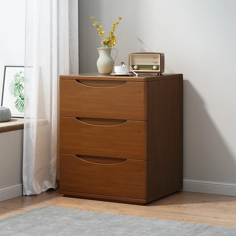 All solid wood bedside table, simple modern bedroom storage cabinet, Nordic bedside Japanese-style locker