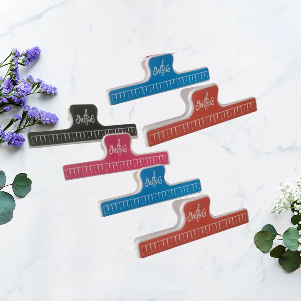 

6 PCS Book Page Holder Folders Piano Score Clamp Widen Clips Child