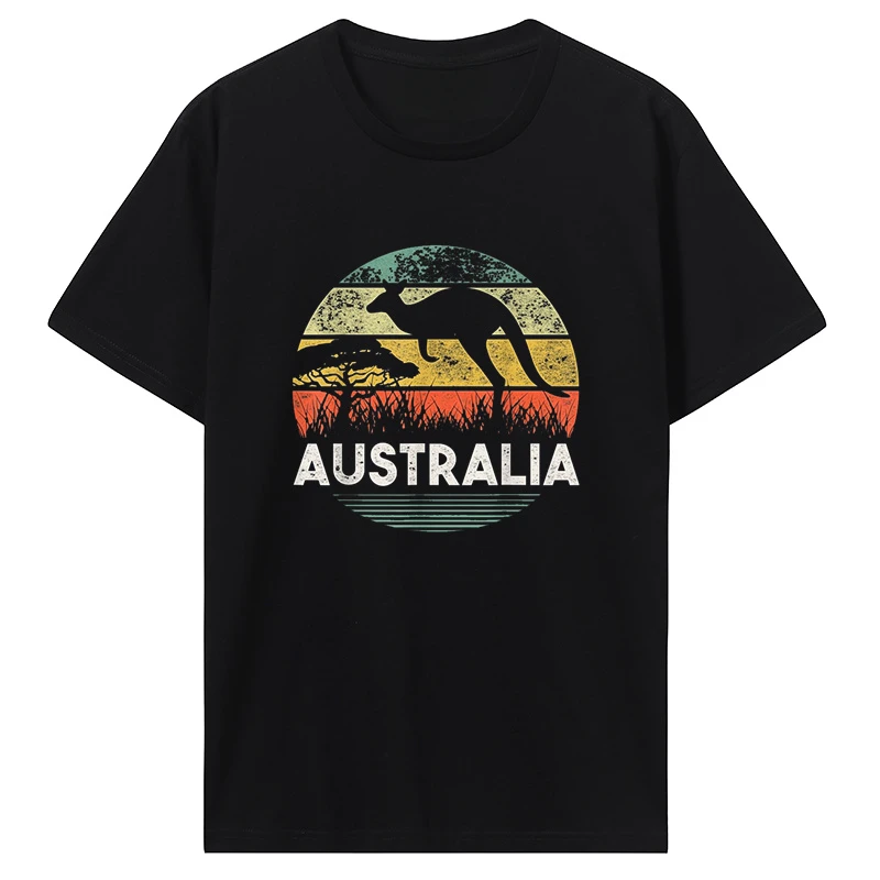 Cotton Streetwear Short Sleeve Birthday Gifts T-shirt Men Clothing Tee Australia Day Funny Australian Kangaroo Vintage T Shirts