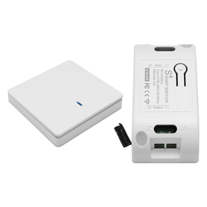 AED5-Wireless Smart Light Switch RF 433Mhz Controllo illuminazione Interruttore intelligente Modulo AC 90-250V 10A (1 W e 1 C)