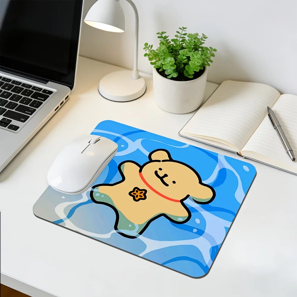

Cute Swimming Bear Mouse Pad, Blue Wave Cartoon Bear Desk Mat, Non-Slip Mouse Pad for Home Office