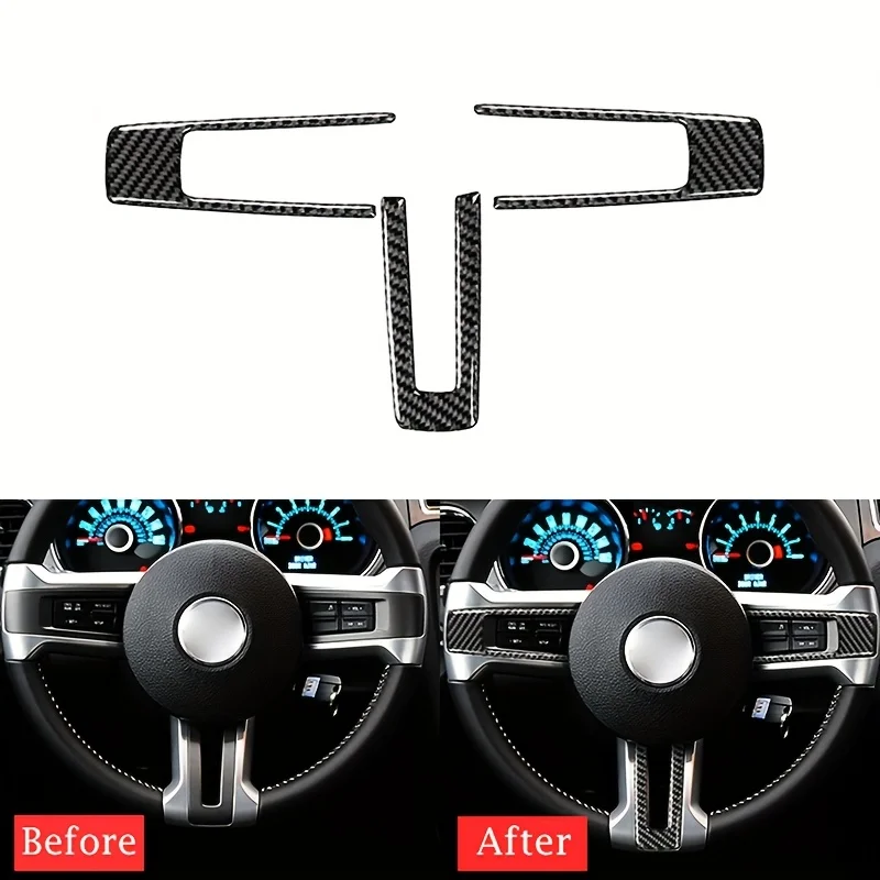 

Suitable for Ford Wild Horse2009 2010 2011 2012 2013Interior Decoration，3Packaged Carbon Fiber Steering Wheel Decorative Cover S
