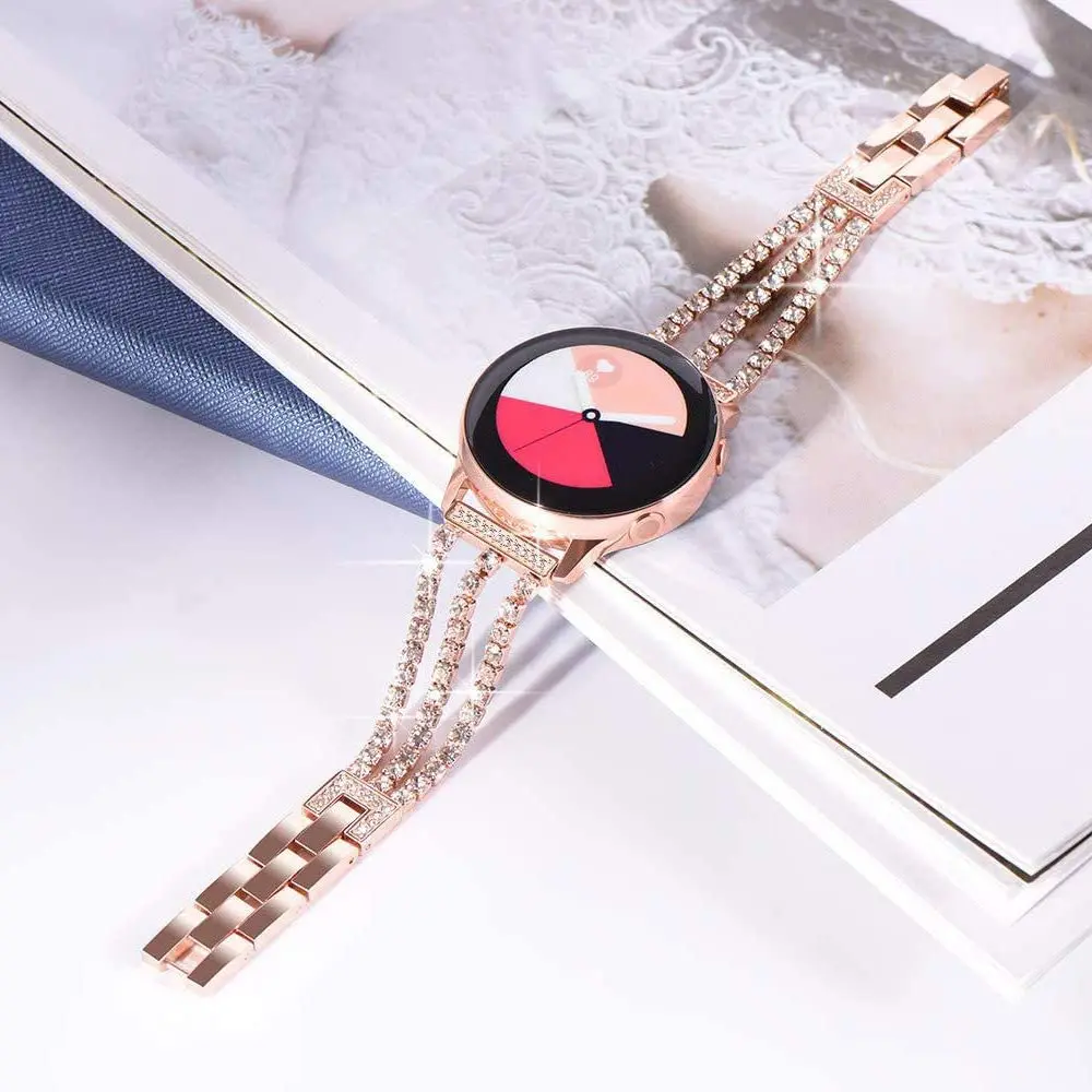 22mm 20mm Diamond Strap for Samsung Galaxy Watch 7 6 5 4 Classic Active 2 44mm 40mm Women Bracelet for Huawei GT5 Pro GT4 3 2 2e