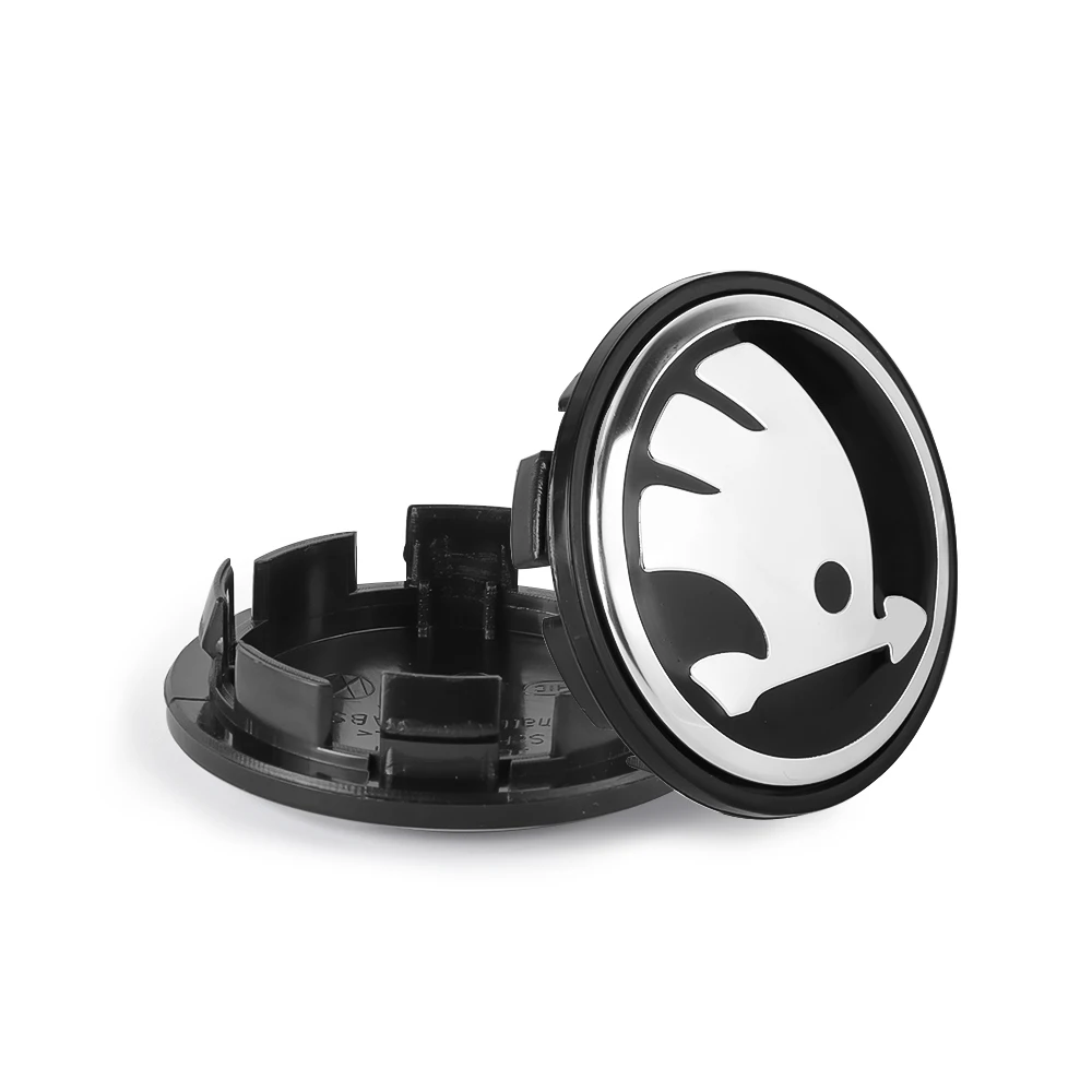 4 peças de capas de centro de roda originais para carro, 55/65mm, para Skoda Roomster, Octavia, Rapid, Fabia, Yeti, Superb RS, Scala VII, Karoq, Kamiq