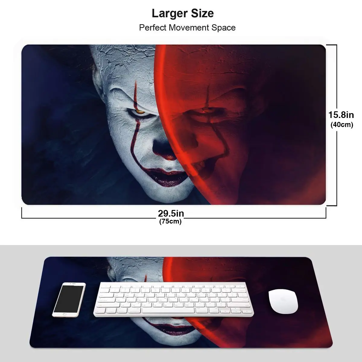 Pennywise Horror Clown Red Balloon Keyboard Table Mats Mousepad Bill Skarsgard Big Gaming Fabric Computer Mouse pad