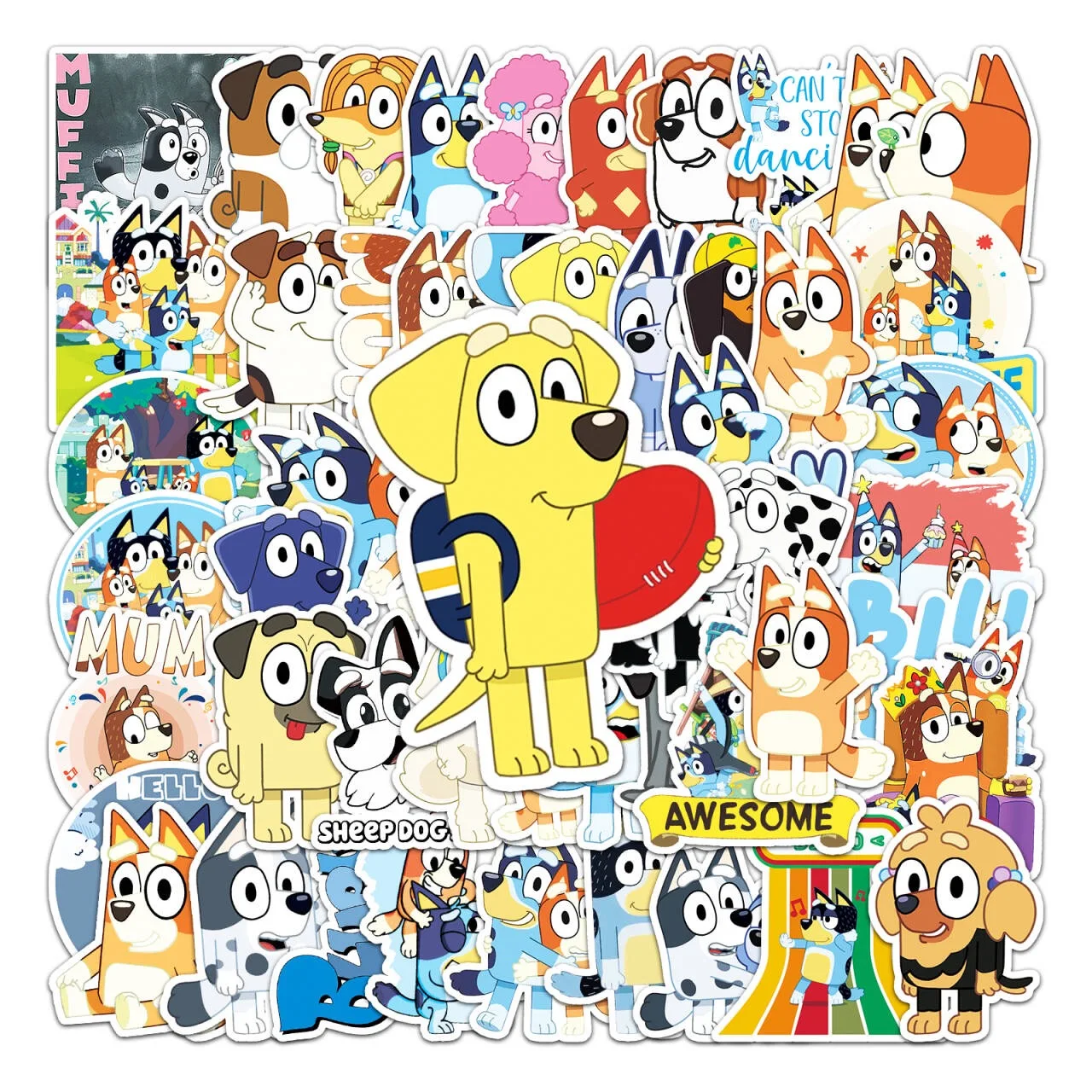 50PCS Cartoon Bluey Familie Animation Aufkleber DIY Telefon Laptop Gepäck Skateboard Graffiti Aufkleber Spaß für Kind
