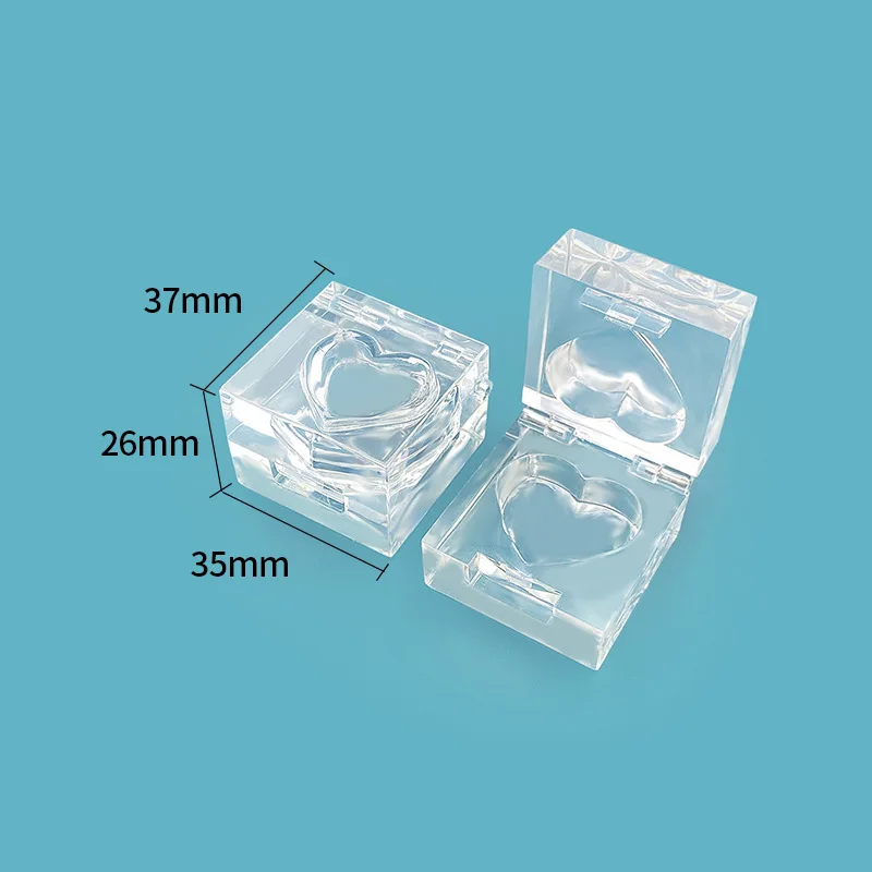 Transparent Powder Box, Crystal Heart Shaped Powder Box, Pressed Powder Eye Shadow, High Gloss Nail Polish Box