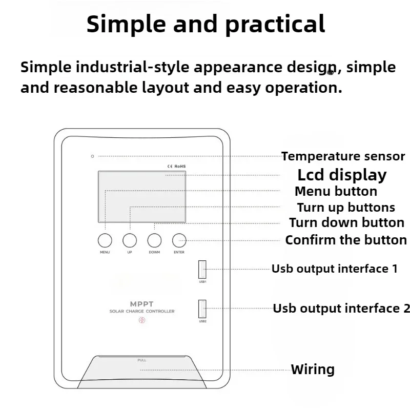 MPPT Solar Controller 12V/24V/48V Automatic Identification 30A 40A 60A Household Smart Charger Power Generation System