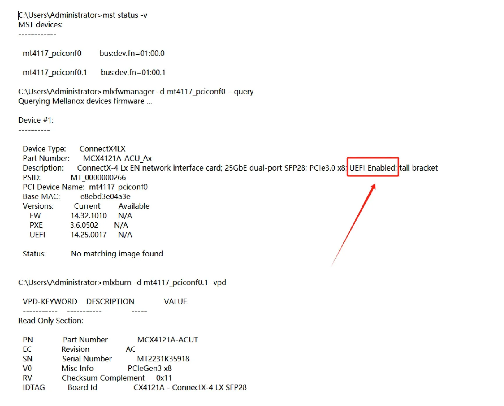 MCX4121A-ACUT CX4121A Mellanox ConnectX-4 Lx 25GbE การ์ดเชื่อมต่อเครือข่าย PCIe โรงงานใหม่ปิดผนึก UEFI เปิดใช้งาน