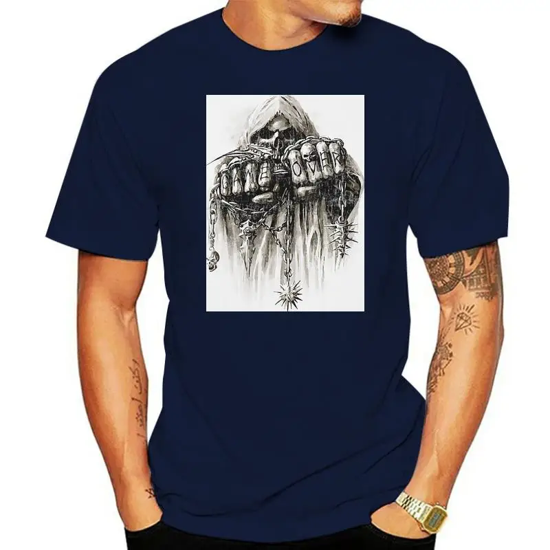 Летняя футболка MenFashion с коротким рукавом, с принтом в виде черепа, скелета