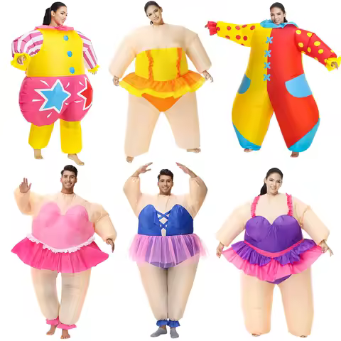 Adult Funny Inflatable Clown Ballet Costume Party Cosplay Fancy Fat Dress Suits Carnival Halloween Easter Funny Suit
