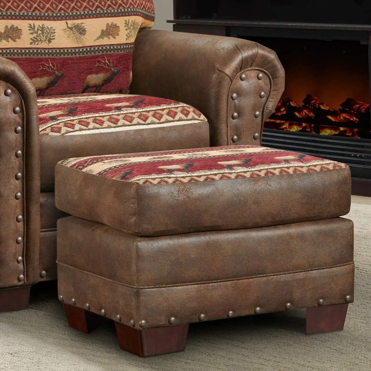 Furniture Classics 8500-10 Sierra Lodge Ottoman, Brown