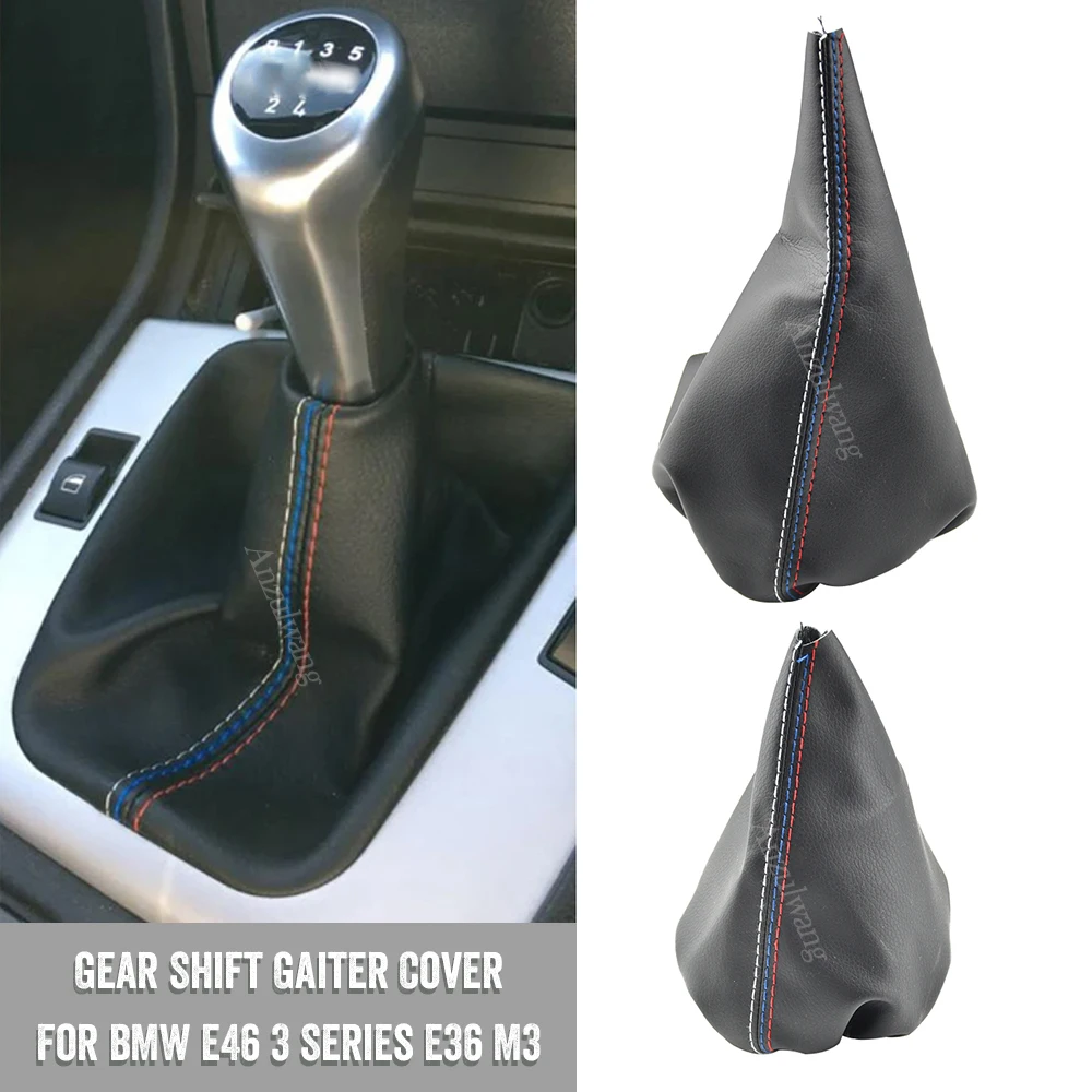 

Black leather cover for manual handbrake dust cover of car shift lever suitable for BMW 3 Series E36 E46 M3 car design