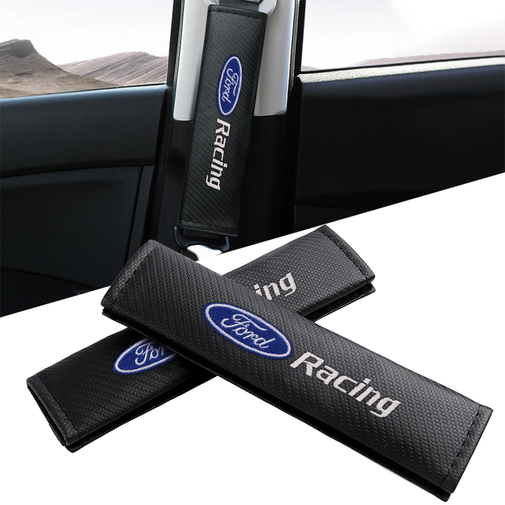 Car Leather Seat Belt Shoulder Protector Cover Accessories For Ford Focus Mk2 MK3 MK7 MK4 Fiesta Ranger Mustang Kuga Mondeo GTD - view 4