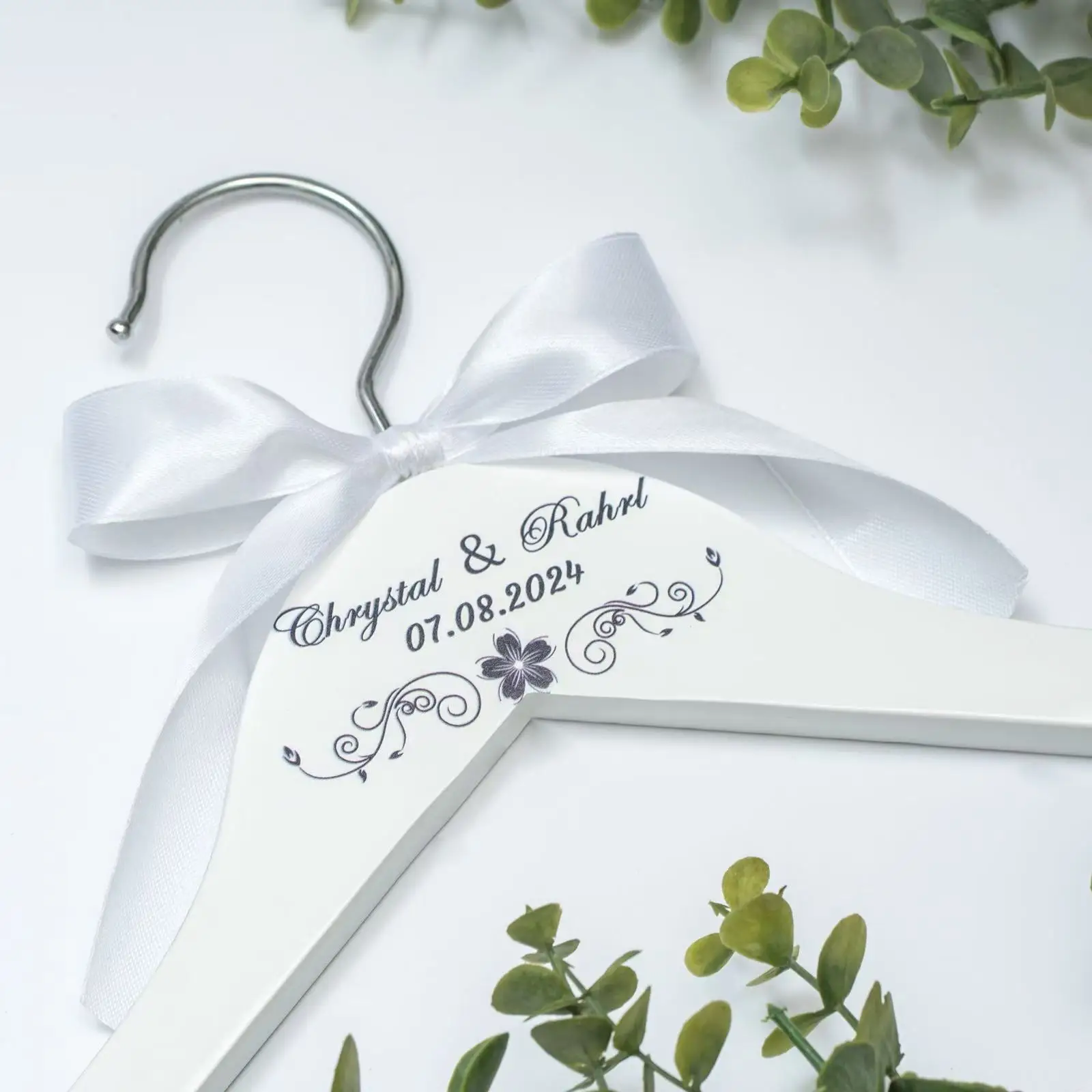 

Personalized wedding clothes hanger bridal gift giving party gift customized wedding clothes hanger Bridal and GroomDressHanger