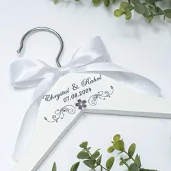 Personalized wedding clothes hanger bridal gift giving party gift  customized wedding clothes hanger Bridal and GroomDressHanger