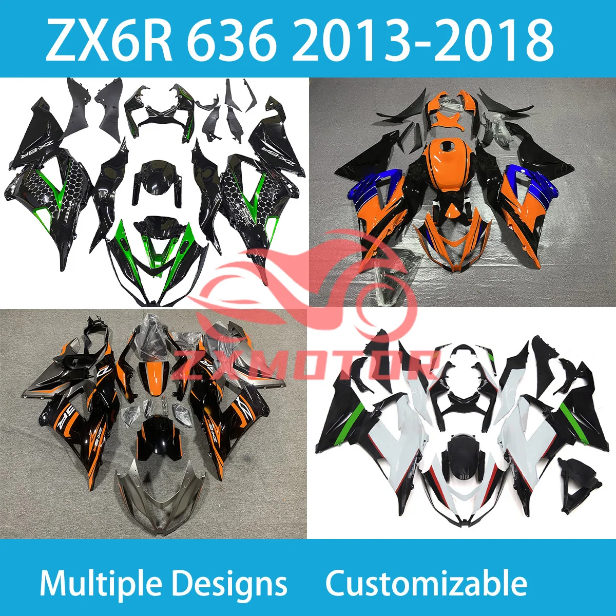 Prime Fairing Kit ZX6R 2013 2014 2015 2016 2017 2018 Motorcycle Fairings Injection for KAWASAKI 636 ZX 6R 13 14 15 16 17 18