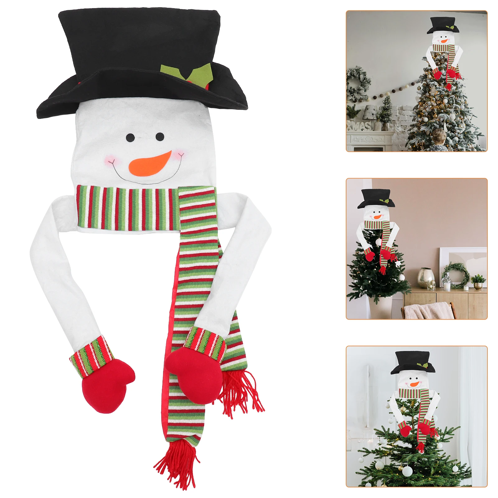 

Oversized Treetop Snowman Decorations Christmas Ornament Toppers Cloth Ornaments