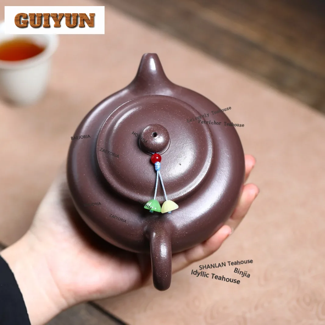 HOYIHM 300ml Authentic Yixing Purple Clay Teapots Handmade Duo Zhi Pot Raw Ore Purple Mud Kettle Zisha Tea Set Collection