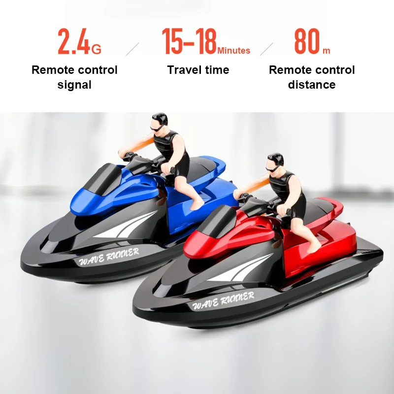 20 KM/H RC boat motorcycle speedboat 2.4G radio remote control high speed ship water game gift for children kids birthday