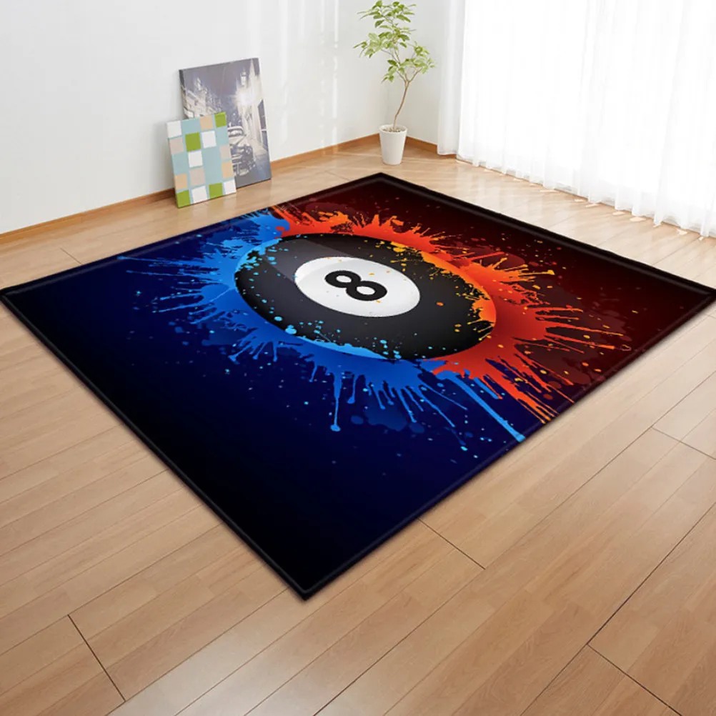 

Billiards Print Door Mat Entry Way Rugs Circular Floor outside Entrance Indoor Carpet Doormat