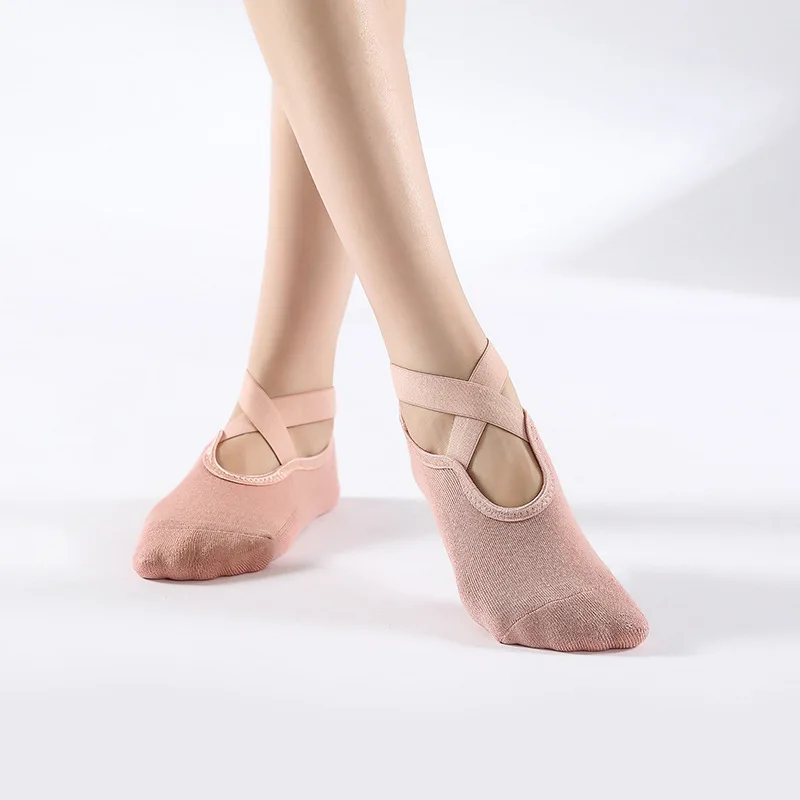 Frauen Hohe Qualität Atmungsaktive Yoga Socken Silikon Non-Slip Bandage Pilates Socke Damen Ballett Tanz Fitness Workout Baumwolle Socken – Detail 9