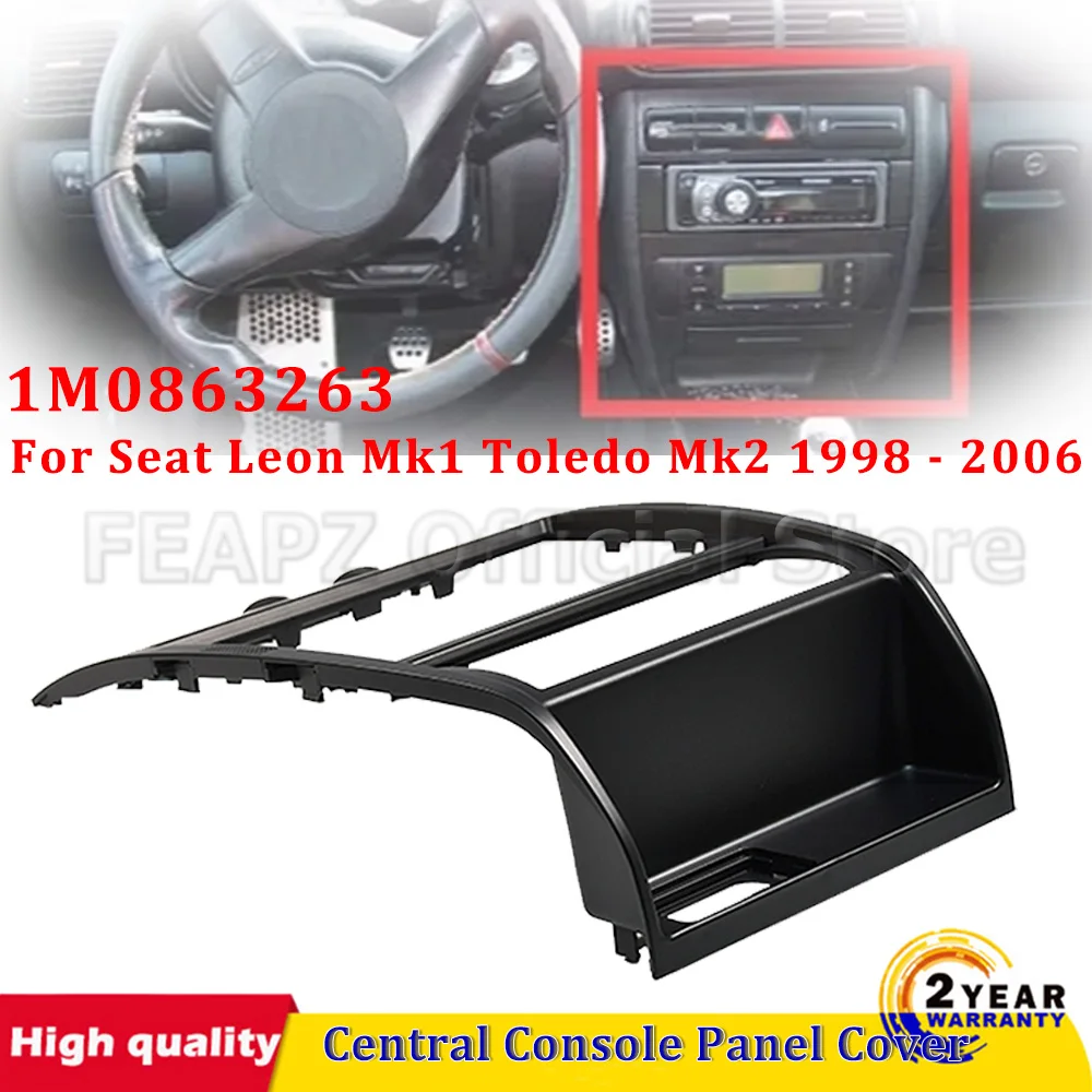 Black Air Outlet Radio Frame Central Console Panel Cover 1M0863263 Replacement For Seat Leon Mk1 Toledo Mk2 1998 - 2006