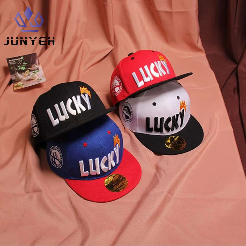 Children's Peaked Caps Lucky Baby Boys Sun Hat Embroidery Cotton Girls Baseball Cap Kids Children Hip Hop Hat 3-10 Years