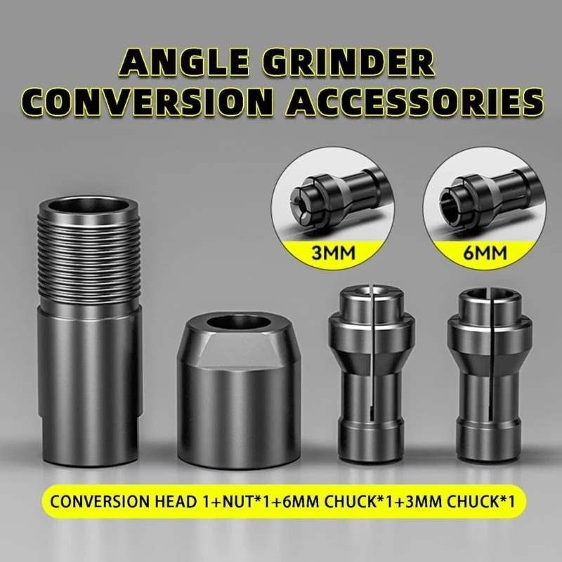 

Professional Grade Thread Adapter Set For Converting Grinder To Straight Grinder Steel Built Rapid Installation