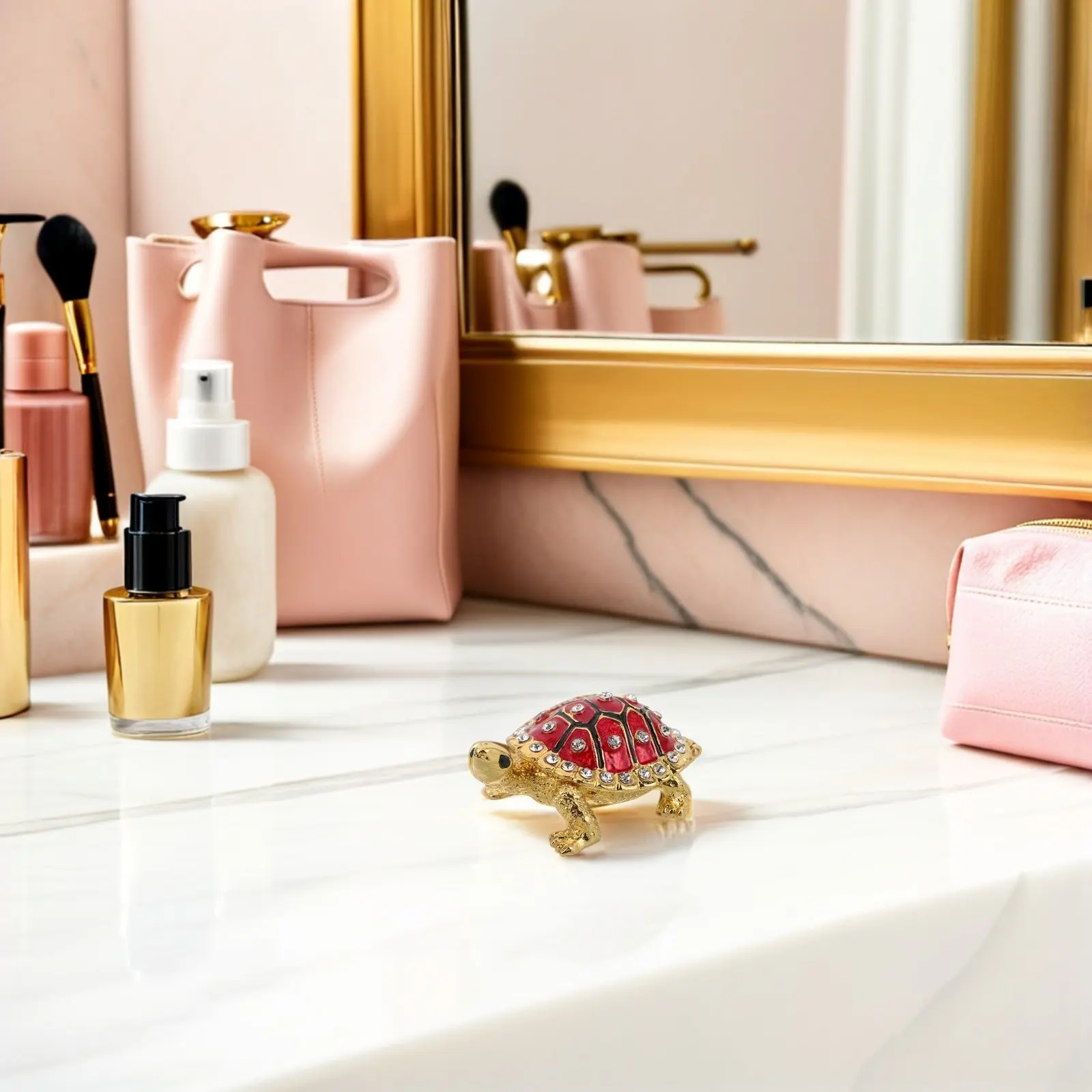 

Шкатулка для украшений в виде черепахи, коллекционная, с шарнирами, инкрустированная драгоценными камнями, в форме животного, маленькая шкатулка-органайзер для сувениров