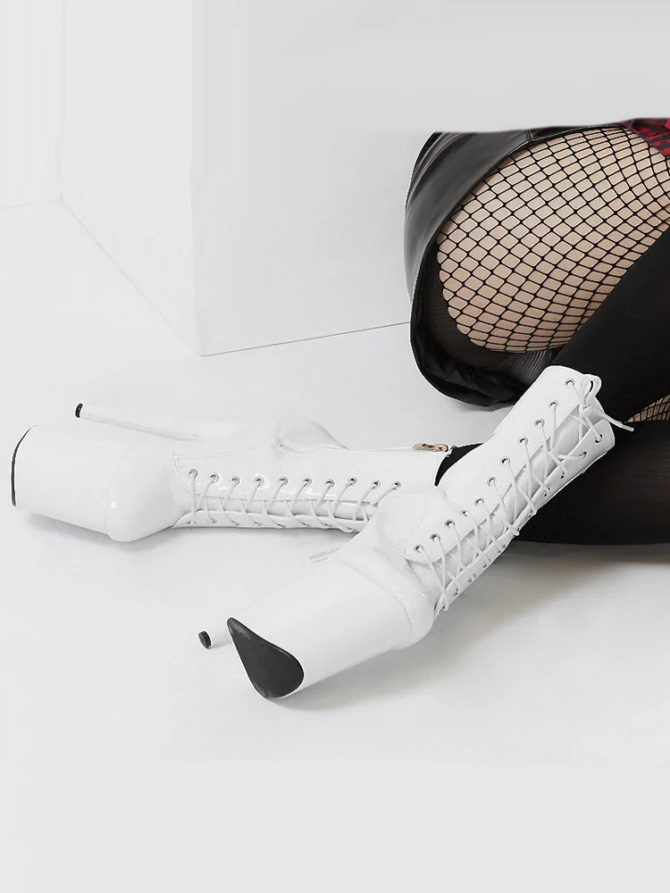 

Скидка Мотоциклетные ботильоны на высоком каблуке 8 дюймов 20 см на платформе для танцев на пилоне с круглым носком Экзотическая танцовская обувь Сексуальная стриптизерша большого размера