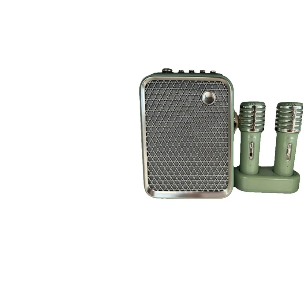 Oriental Qingluan Karaoke Bluetooth Speaker Home Audio with Dual Microphones Portable Wireless