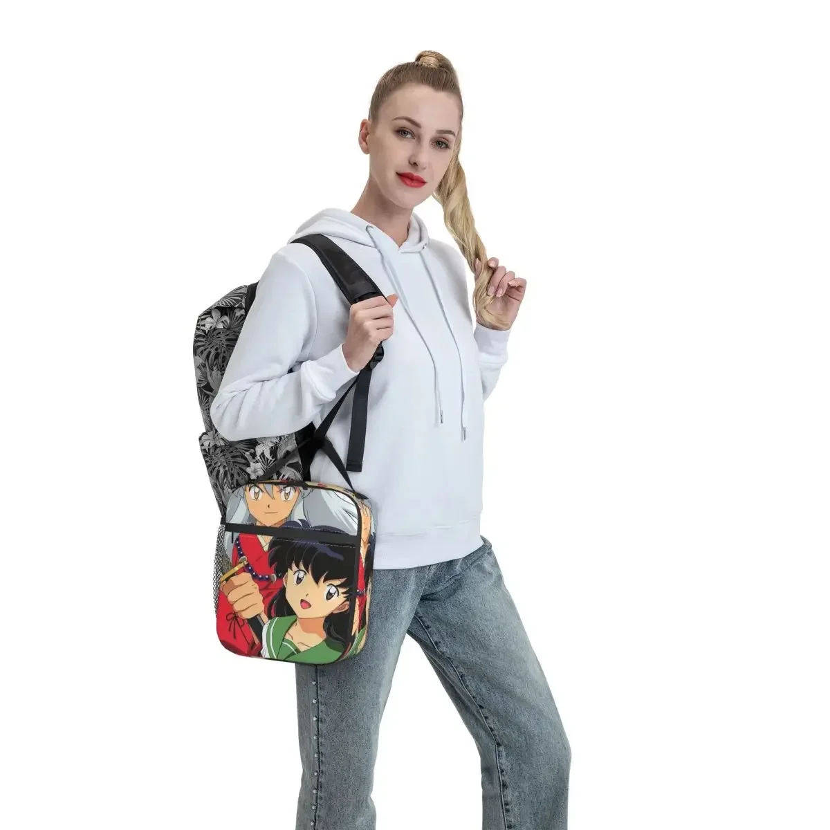 Manga Kimono Inuyasha Sesshomaru Insulated Lunch Bag for Kids School Cooler Thermal Food Box Tote Leakproof Lunch Boxe Container view 6