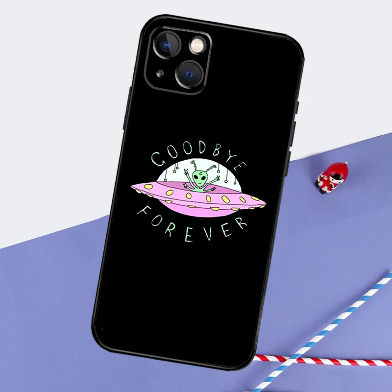 Alien UFO Phone Case For iPhone 16 Pro Max 11 12 13 14 15 Pro Max Mini XR 16 15 Plus 16e Cover Shell