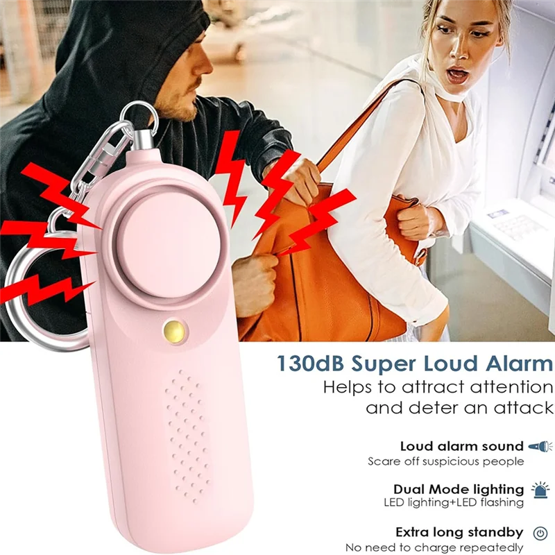 【Flash-Deal!】Personal Alarm For Women 130Db Siren Loud Security Alarms Keychain With LED Light Police Approved Personal Safety A