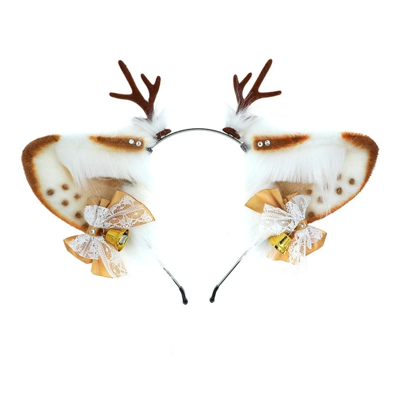 

Christmas Deer Ear Plush Hair Hoop Women Makeup Headband for Festival Party Performance Hair Accessories