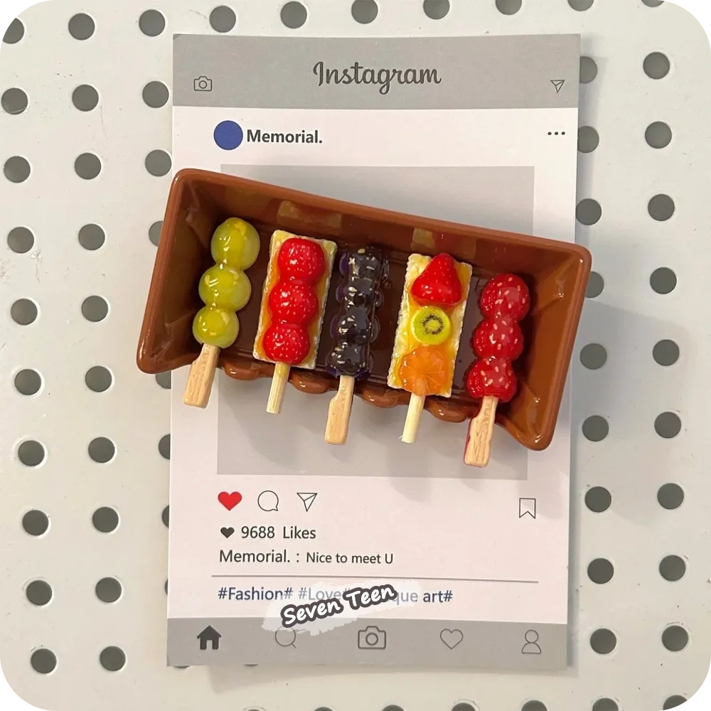Simulated Food Toy Candied Hawthorn Milk Fridge Magnet Cute Creative DIY Ornament 3D Stereo Home Decor
