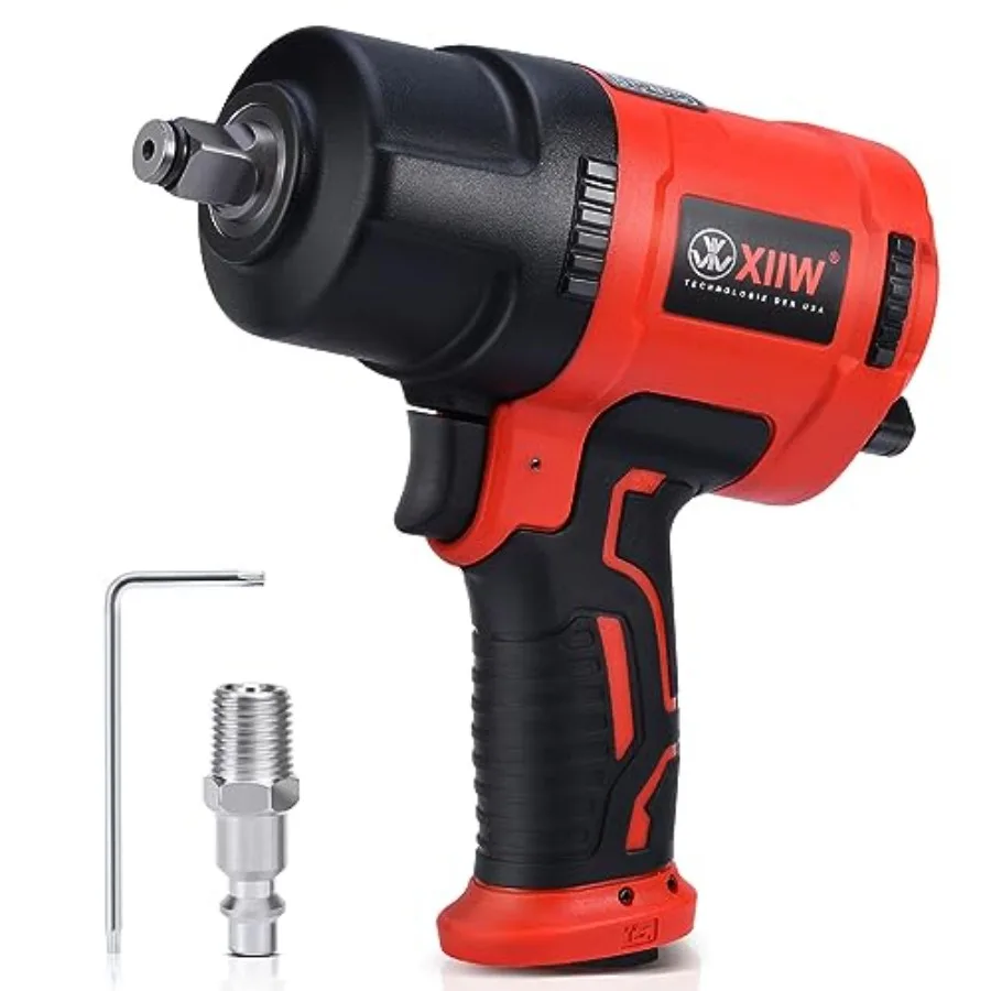 

1/2 Inch Air Impact Wrench Max Torque 1560 ft-lbs lightweight 4.4 lb Design Heavy Duty 8000RPM 1/2 Air Impact Gun Driver T