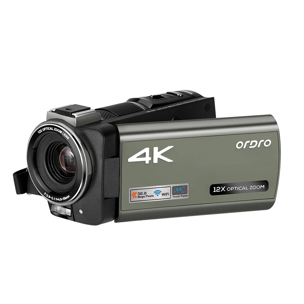 ORDRO AX60 Live Stream Digital Camera 4K Camcorder 12X Optical Zoom 3.5 inch IPS Touchscreen for YouTube Facebook Videos