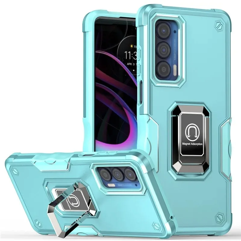 Dla Motorola Moto Edge Plus 2022 Edge 2021 Etui odporne na wstrząsy Silikonowy uchwyt na pierścień Bumper Cover dla Edge 20 Lite X30 Pro Case