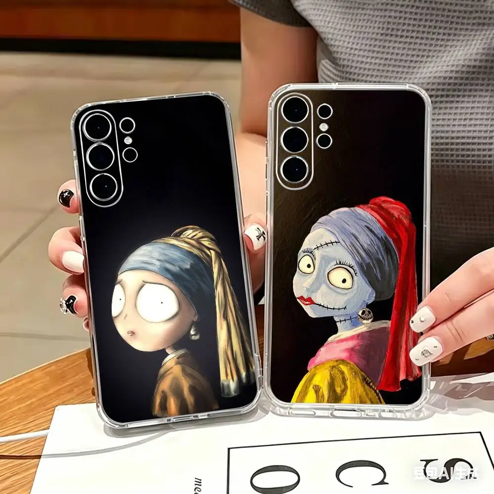 ART Girl With A Pearl Earring Johannes Transparent phone Case For Samsung S25,24,21,22,21,20,10,S9Ultra,Plus,Fe,Lite