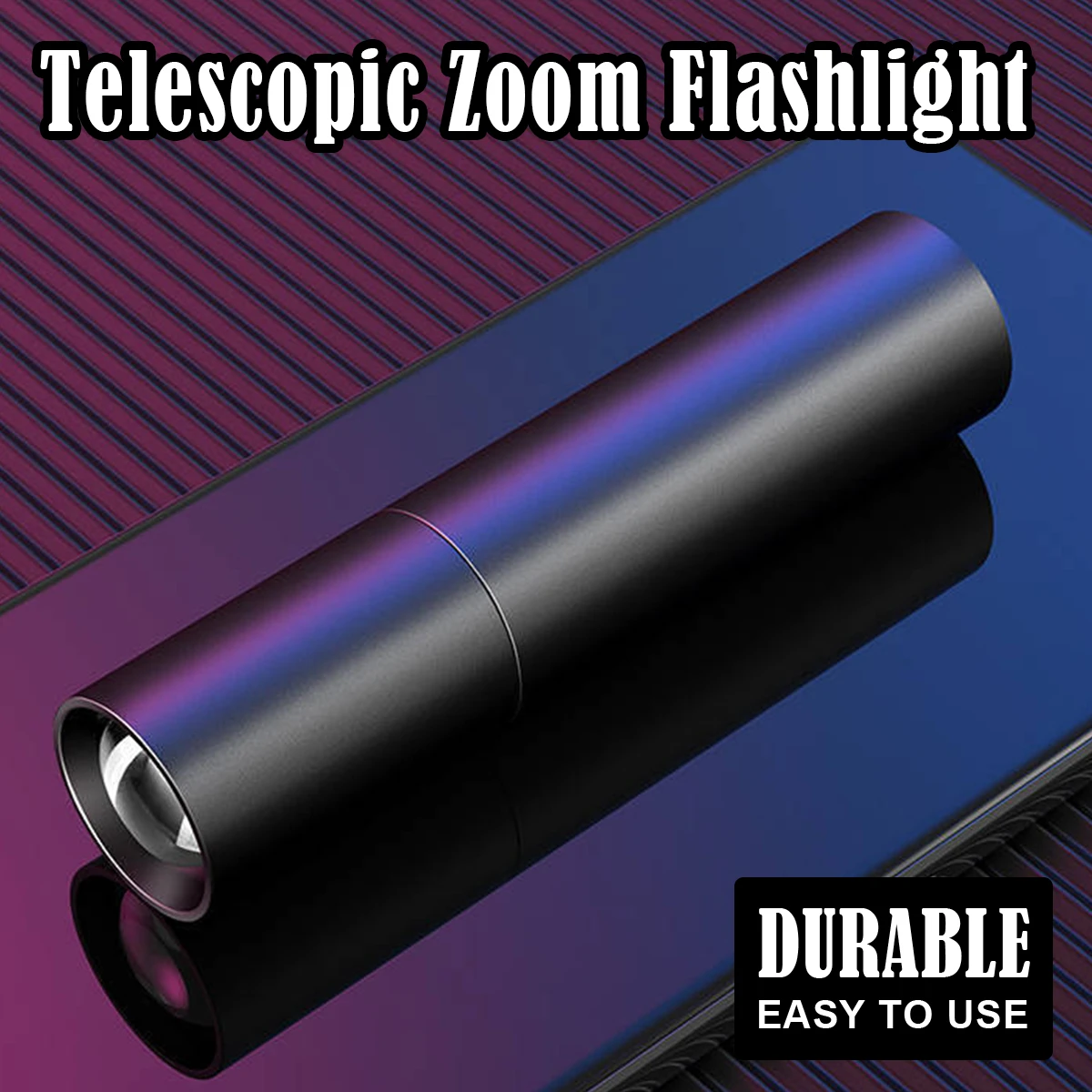

Мини - фонарик Led 3 режим Холодный белый фонарик Сжимной зум - фонарик Usb Заряжаемый водонепроницаемый ультраяркий портативный наружный