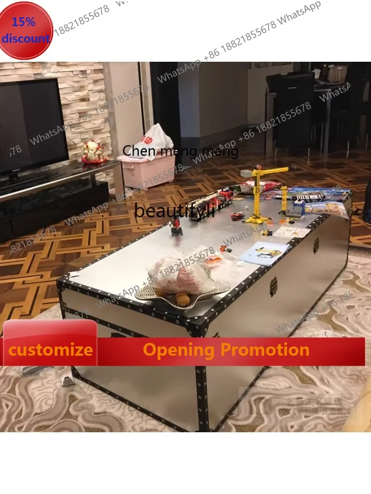 S7486 ss European Style Retro Fashion and Personalized Silver Coffee Table  Hotel KTV Tea Table Sofa Side Table furniture